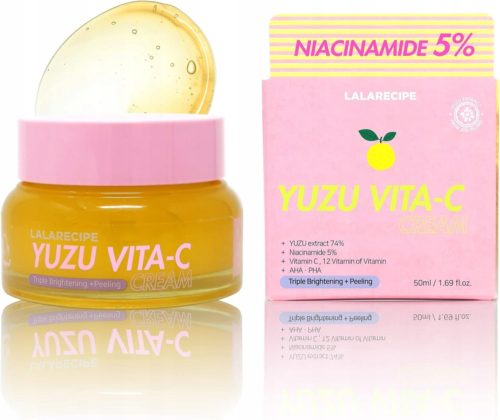 LalaRecipe Yuzu Vita C Cream Rozjaśniający Krem do Twarzy z Witaminą C 50ml - obrazek 2