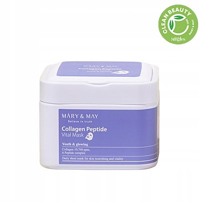 MARY&MAY Collagen Peptide Vital Mask -zestaw ujędrniających maseczek 30szt. - obrazek 2