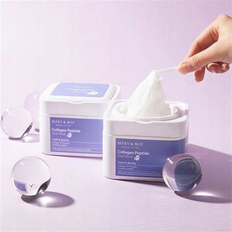 MARY&MAY Collagen Peptide Vital Mask -zestaw ujędrniających maseczek 30szt. - obrazek 3