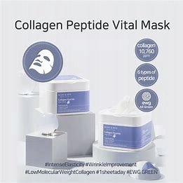 MARY&MAY Collagen Peptide Vital Mask -zestaw ujędrniających maseczek 30szt. - obrazek 5